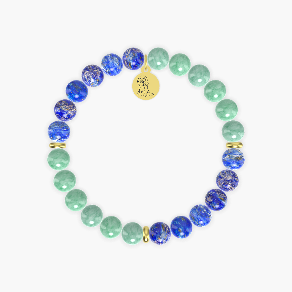 Lapis Lazuli and Green Jade Bracelet