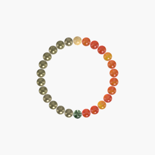 Carnelian, Pyrite, Moss Agate and more Gemstone Bracelet