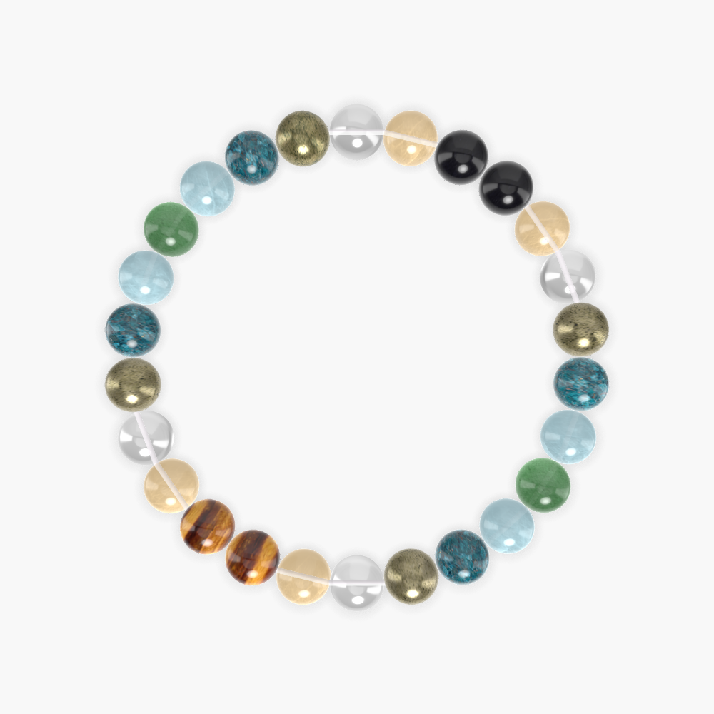 Clear Quartz, Pyrite, Apatite and more Gemstone Bracelet