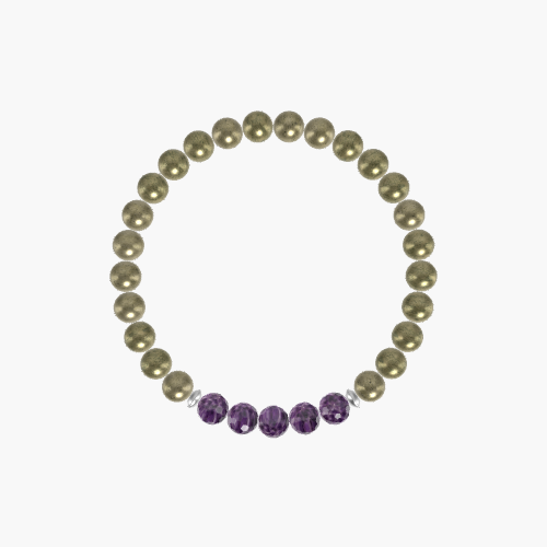 Pyrite and Amethyst Bracelet