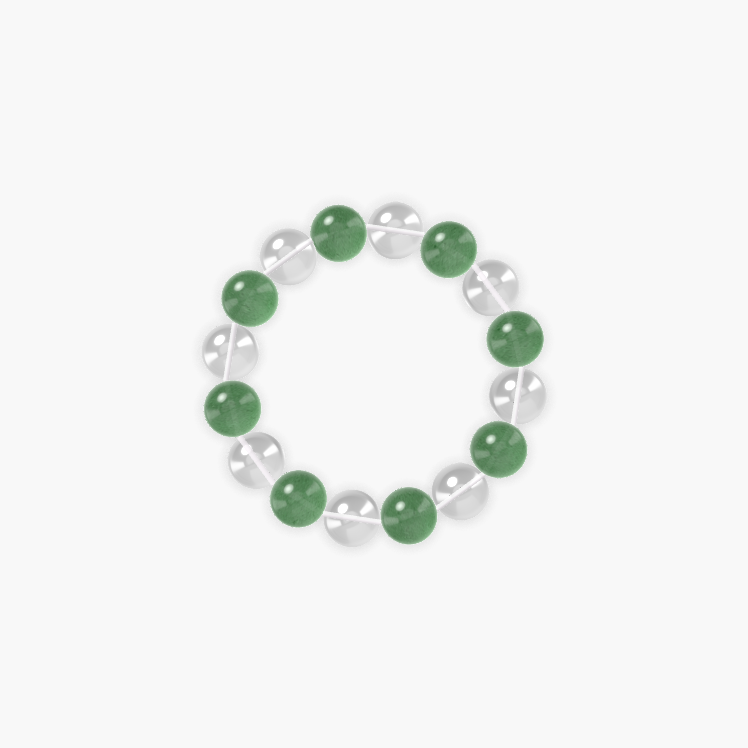 Clear Quartz and Aventurine Bracelet