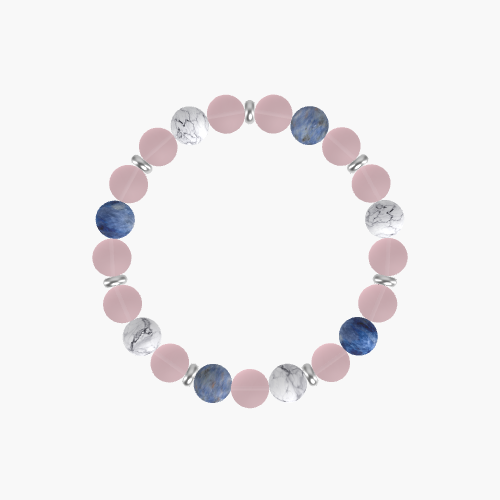 Rose Quartz, Howlite and Sodalite Bracelet