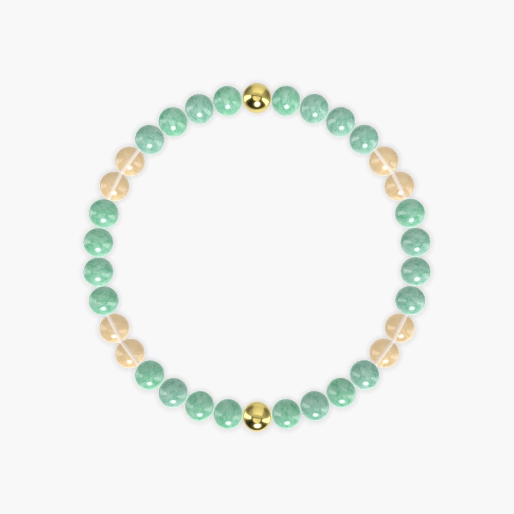 Green Jade and Citrine Bracelet