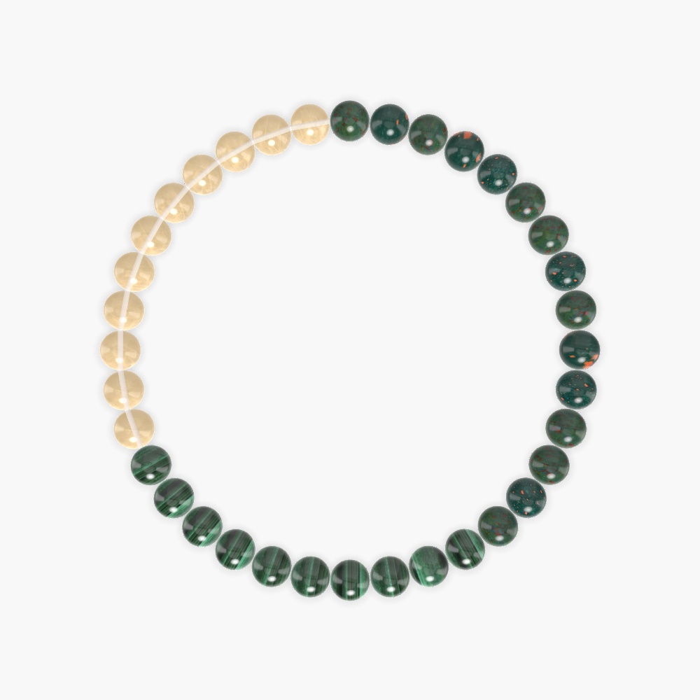 Bloodstone, Citrine and Malachite Bracelet
