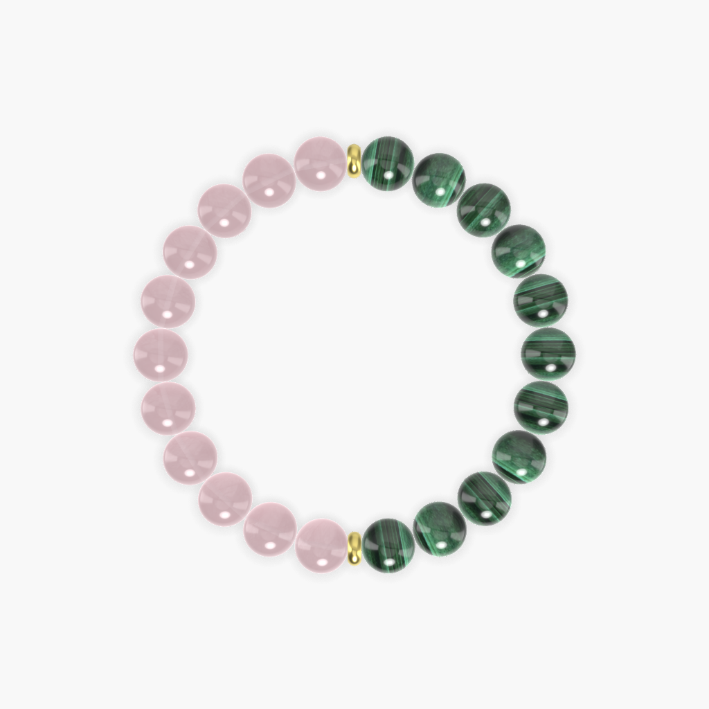 Malachite and Rose Quartz Bracelet