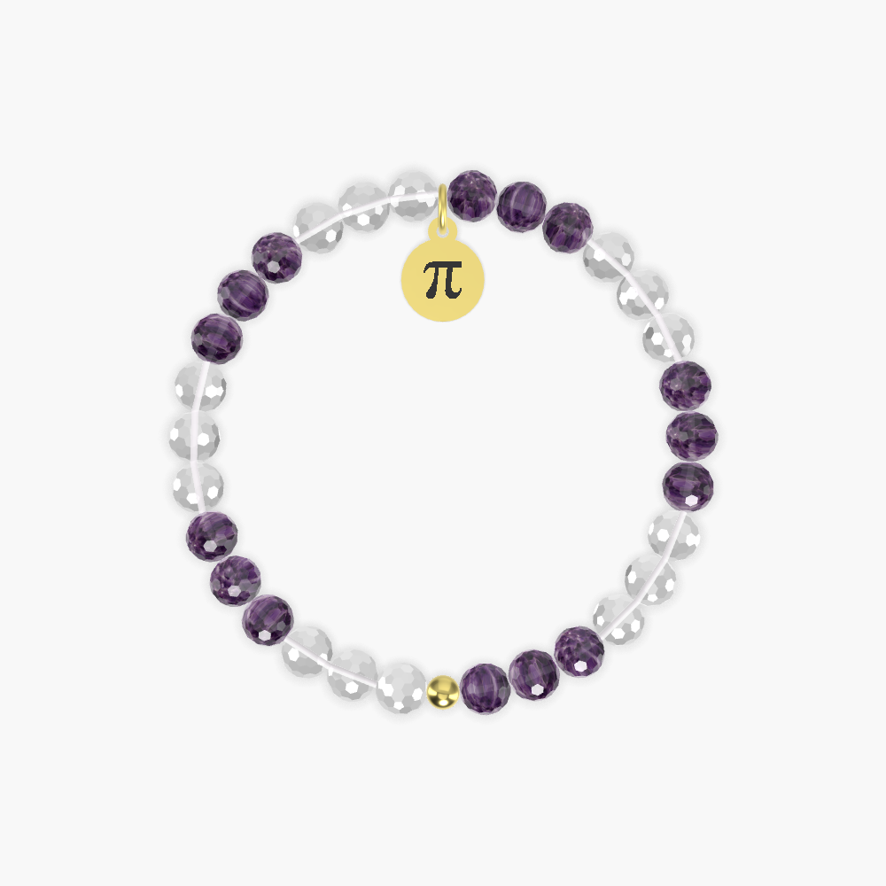 Harmony of Wisdom - Amethyst and Clear Quartz Bracelet