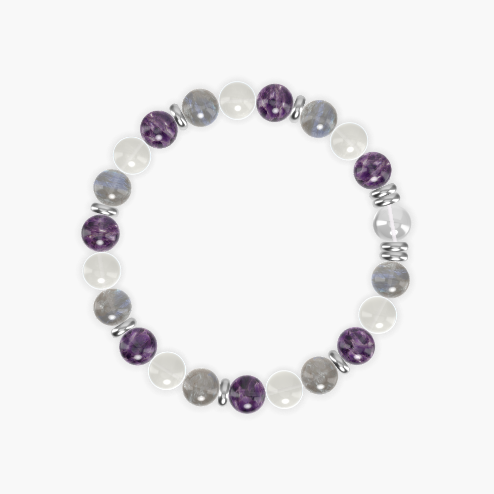Amethyst, Moonstone, Labradorite and more Gemstone Bracelet