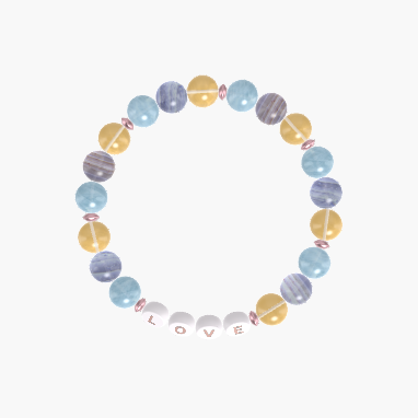 Citrine, Blue Lace Agate and Aquamarine Bracelet