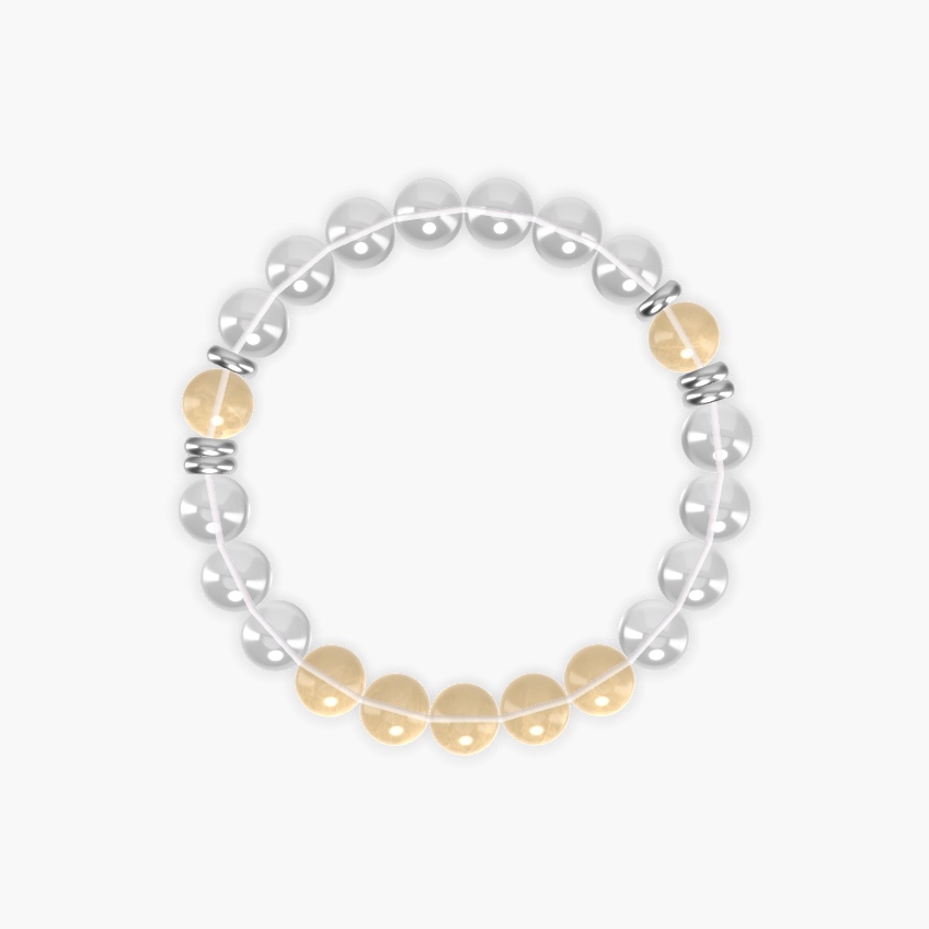Clear Quartz and Citrine Bracelet