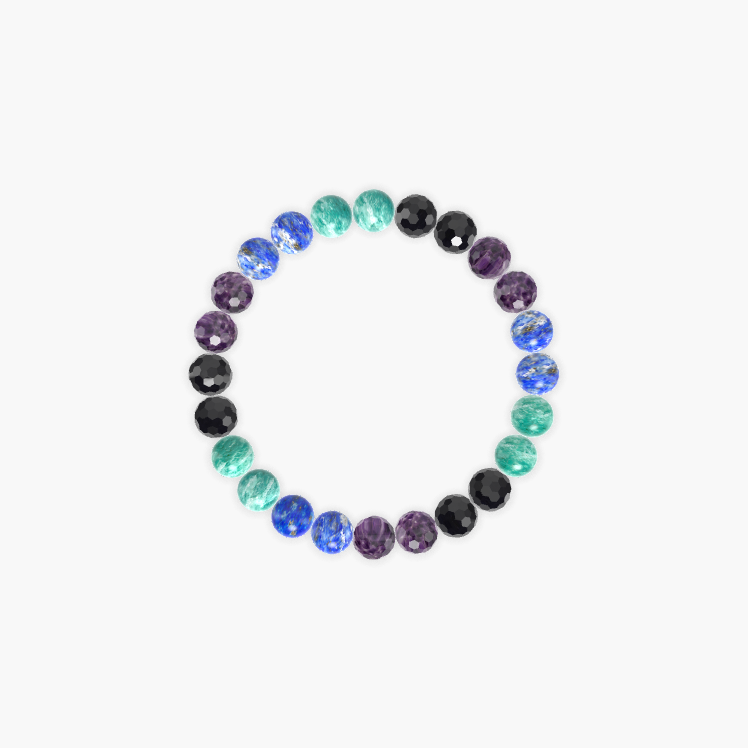Amethyst, Black Tourmaline, Amazonite and more Gemstone Bracelet