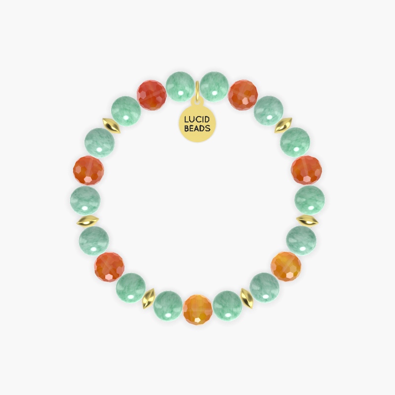 Green Jade and Carnelian Bracelet