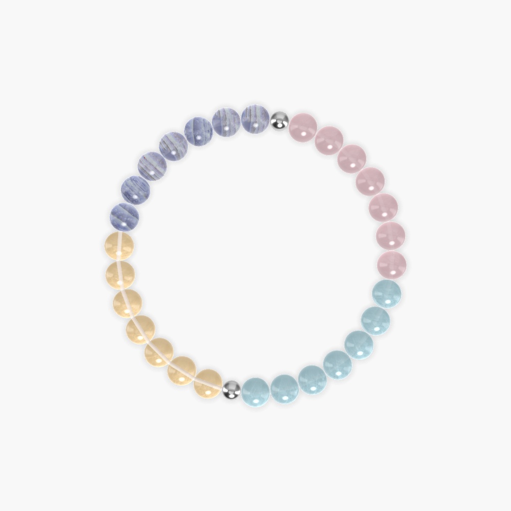 Aquamarine, Rose Quartz, Blue Lace Agate and more Gemstone Bracelet