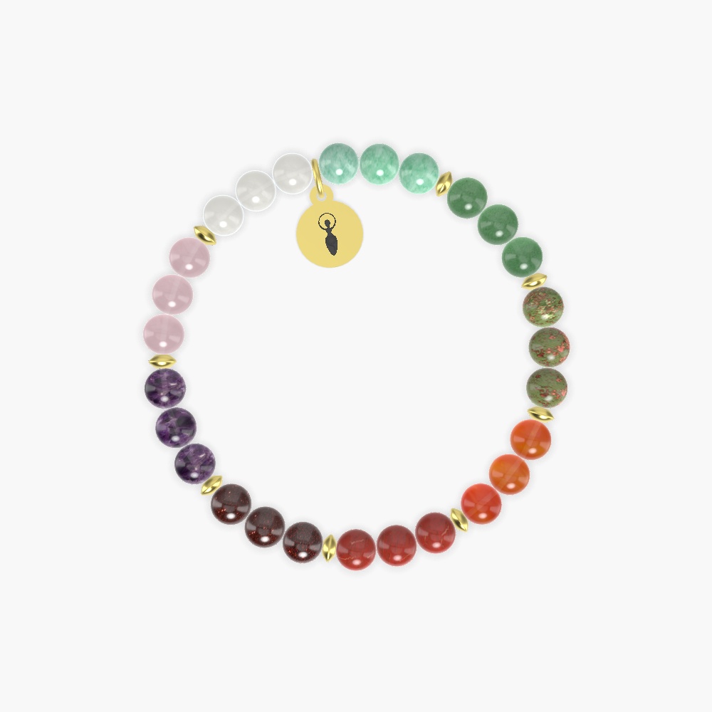 Red Jasper, Carnelian, Unakite and more Gemstone Bracelet