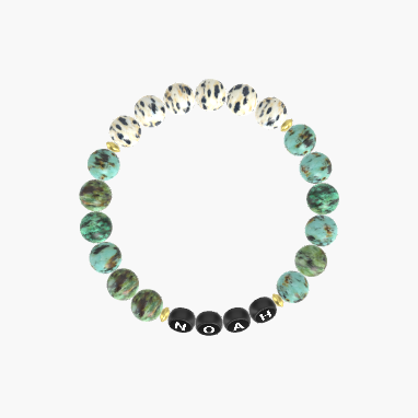 African Turquoise and Dalmatian Jasper Bracelet