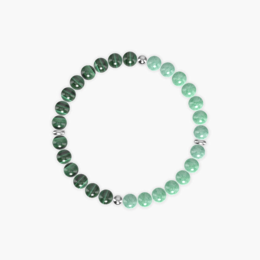 Green Jade and Malachite Bracelet