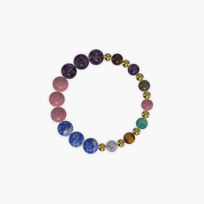 Rhodonite, Amethyst, Lapis Lazuli and more Gemstone Bracelet