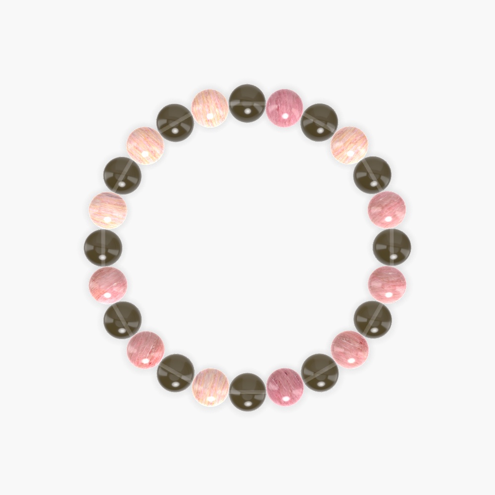 Smoky Quartz and Rhodonite Bracelet