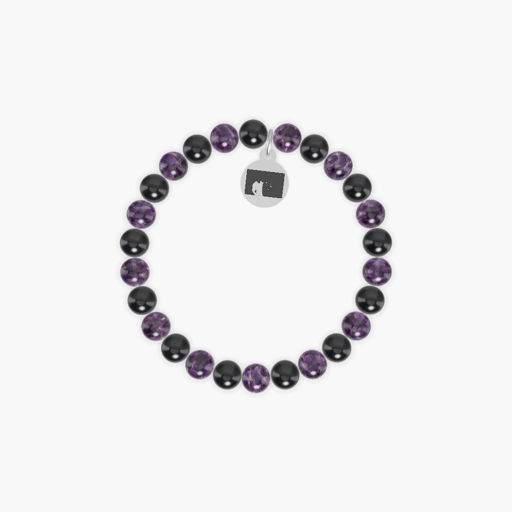 Amethyst and Black Tourmaline Bracelet