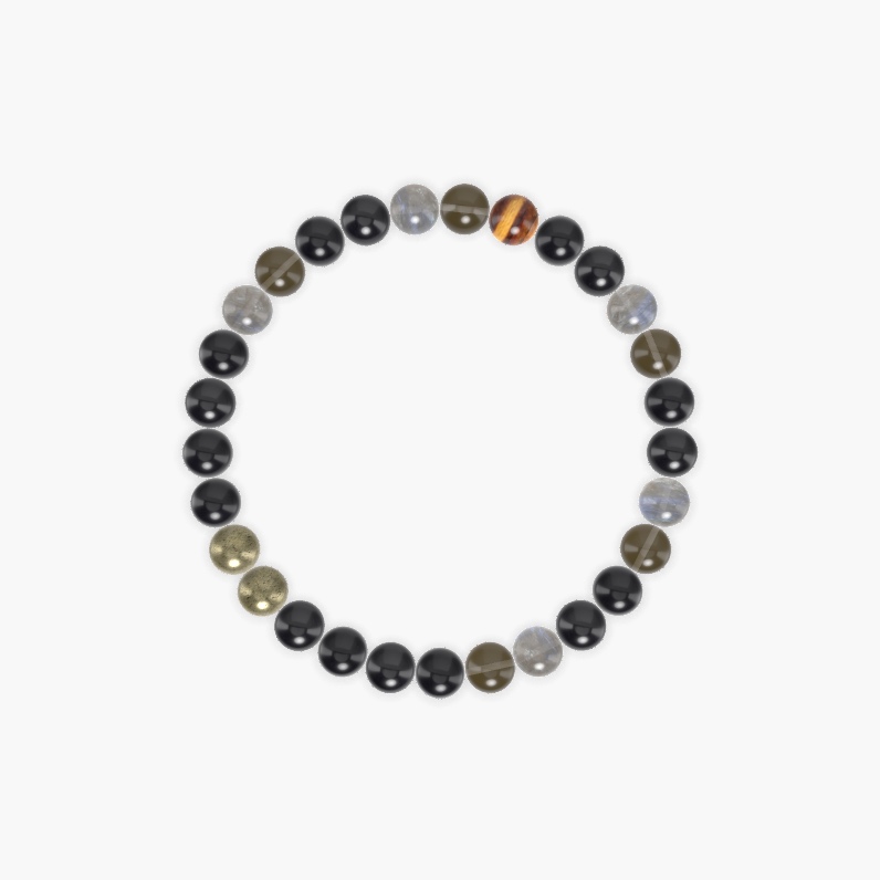 Black Obsidian, Black Tourmaline, Smoky Quartz and more Gemstone Bracelet