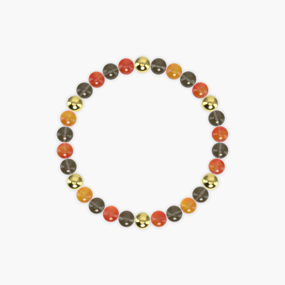 Carnelian and Smoky Quartz Bracelet