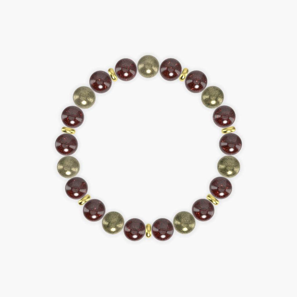 Garnet and Pyrite Bracelet