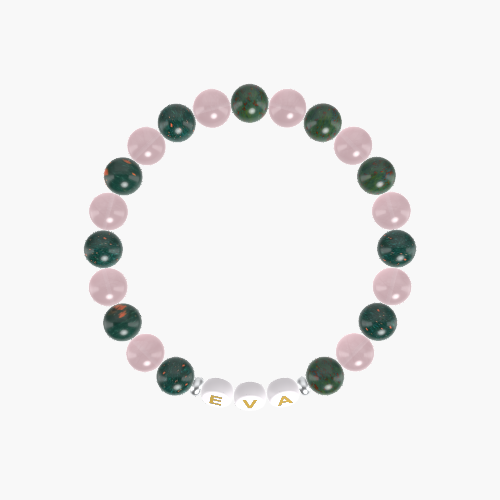 Bloodstone and Rose Quartz Bracelet