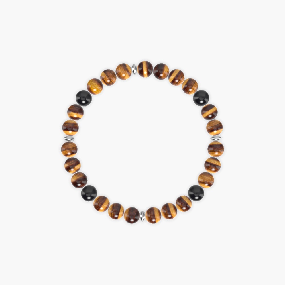 Tiger Eye and Black Tourmaline Bracelet