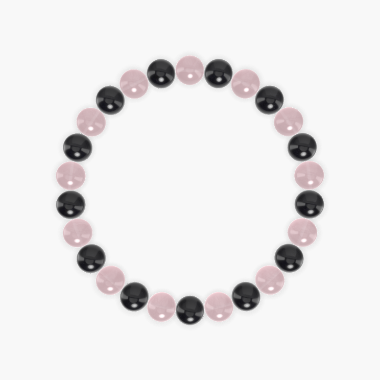 Black Obsidian and Rose Quartz Bracelet