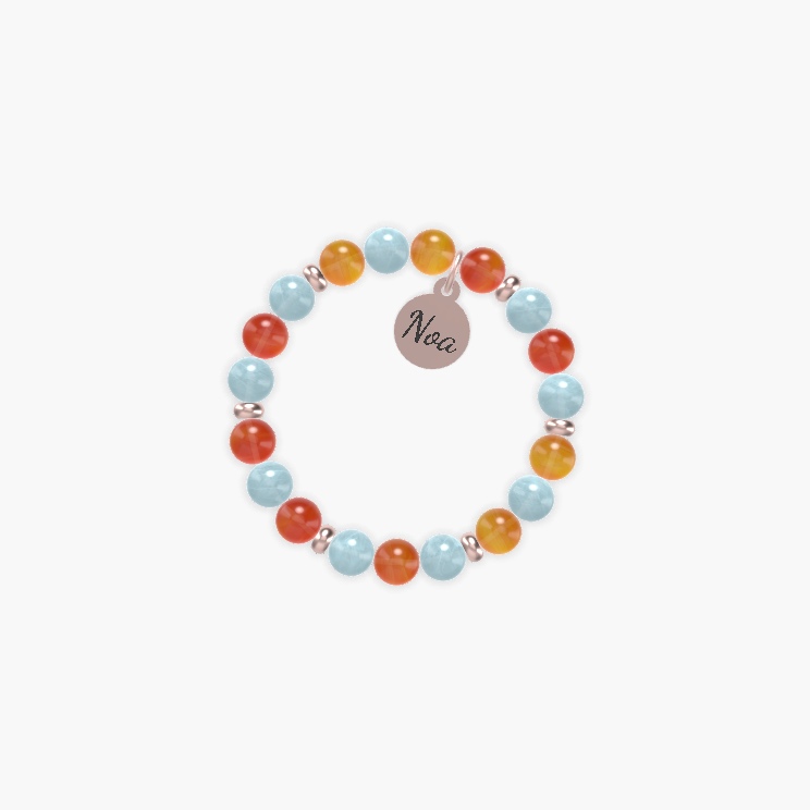 Carnelian and Aquamarine Bracelet