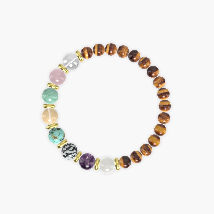 Tiger Eye, Moonstone, Clear Quartz and more Gemstone Bracelet