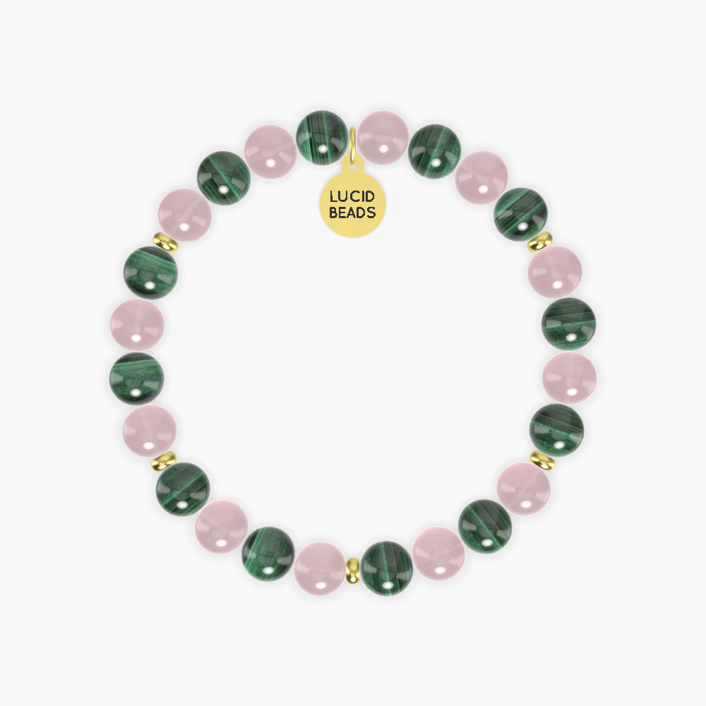 Malachite and Rose Quartz Bracelet