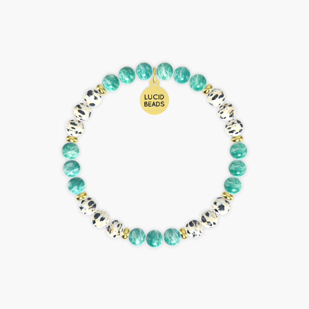 Amazonite and Dalmatian Jasper Bracelet