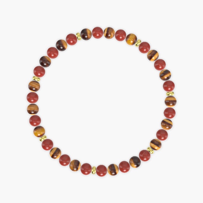 Red Jasper and Tiger Eye Bracelet
