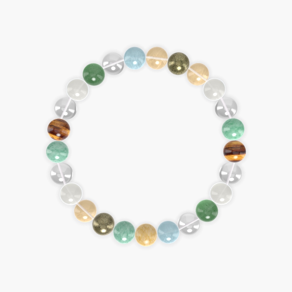Clear Quartz, Moonstone, Green Jade and more Gemstone Bracelet