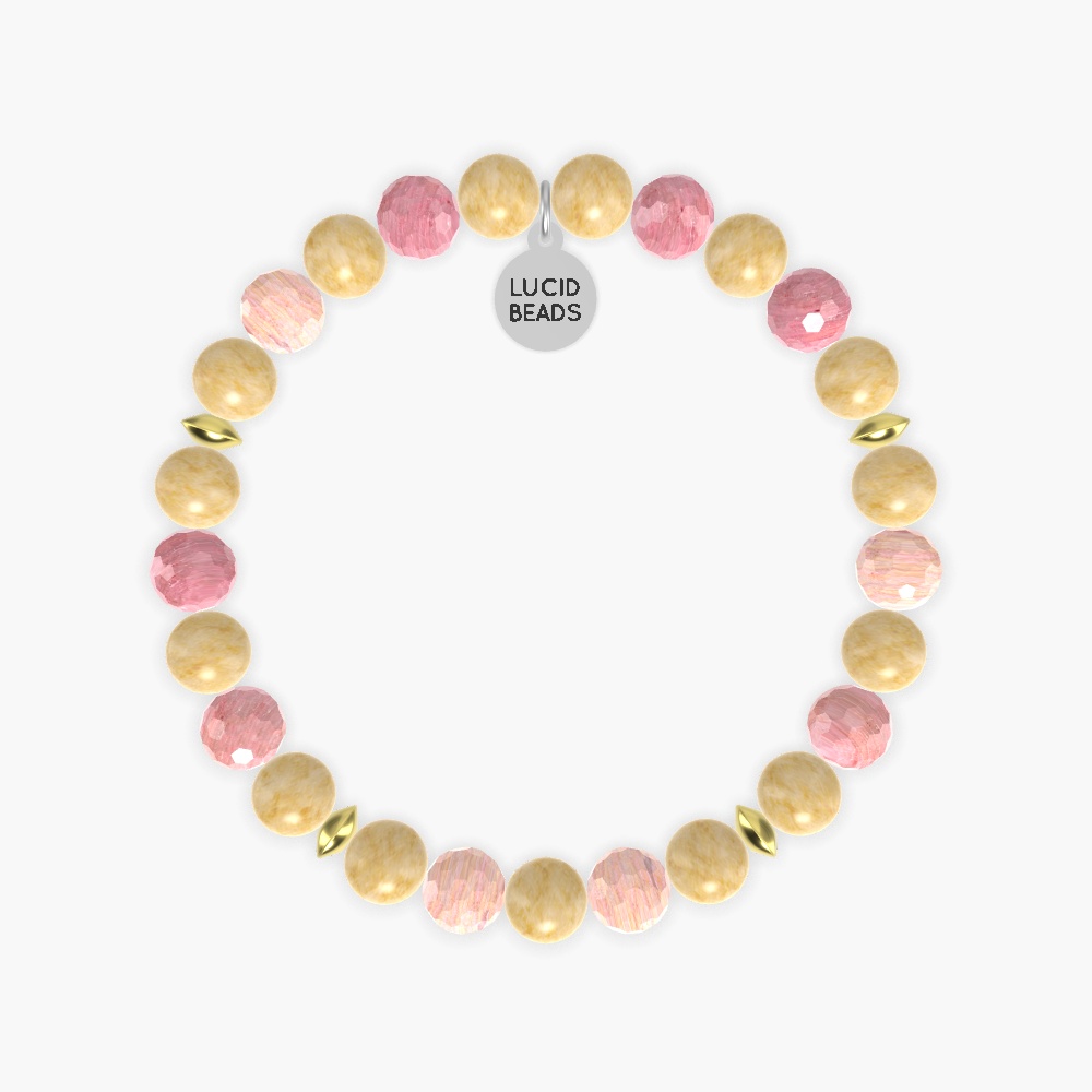 Yellow Jade and Rhodonite Bracelet
