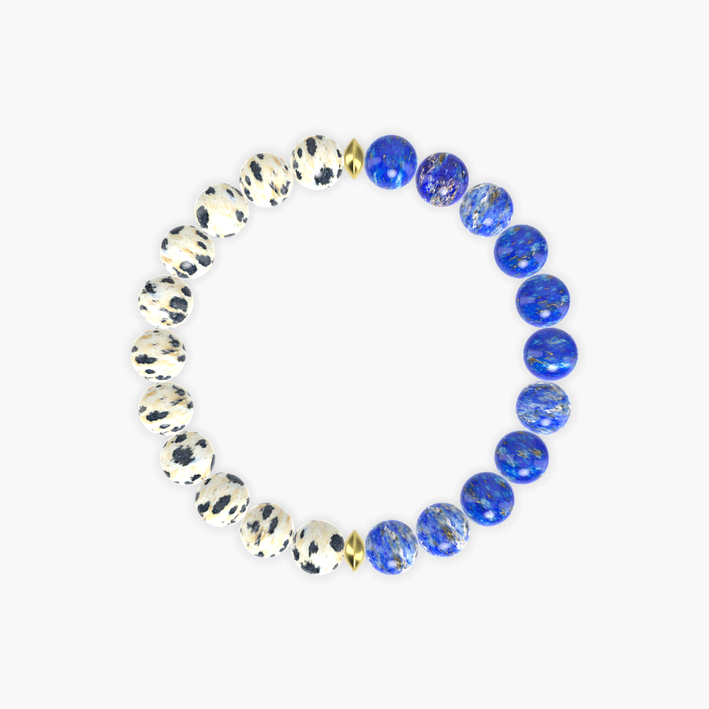 Lapis Lazuli and Dalmatian Jasper Bracelet