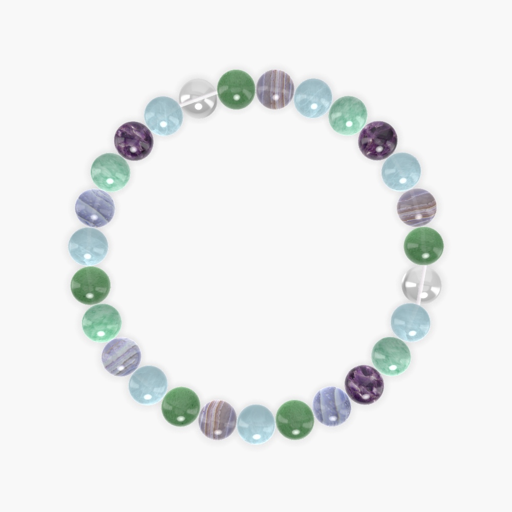 Aquamarine, Blue Lace Agate, Aventurine and more Gemstone Bracelet