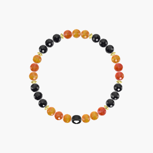 Halloween - Carnelian and Black Tourmaline Bracelet