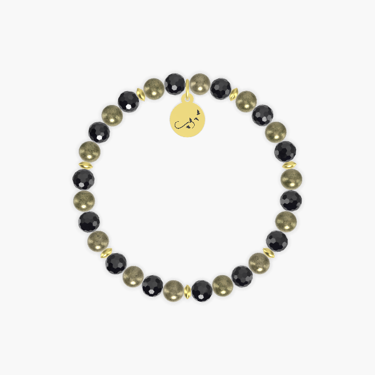 Black Tourmaline and Pyrite Bracelet