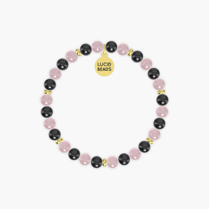 Tender Shield Balance - Rose Quartz and Black Tourmaline Bracelet