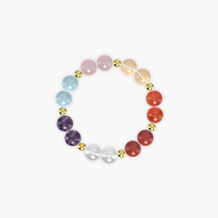 Clear Quartz, Red Jasper, Carnelian and more Gemstone Bracelet