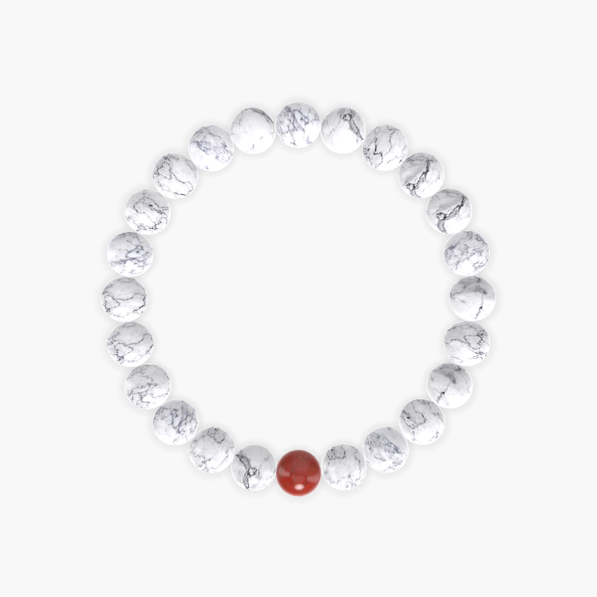 Howlite and Red Jasper Bracelet