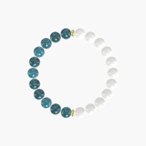 White Jade and Apatite Bracelet