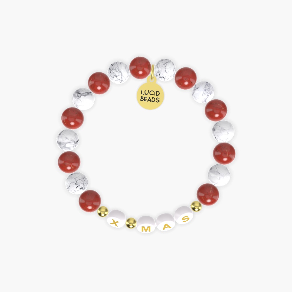 Red Jasper and Howlite Bracelet