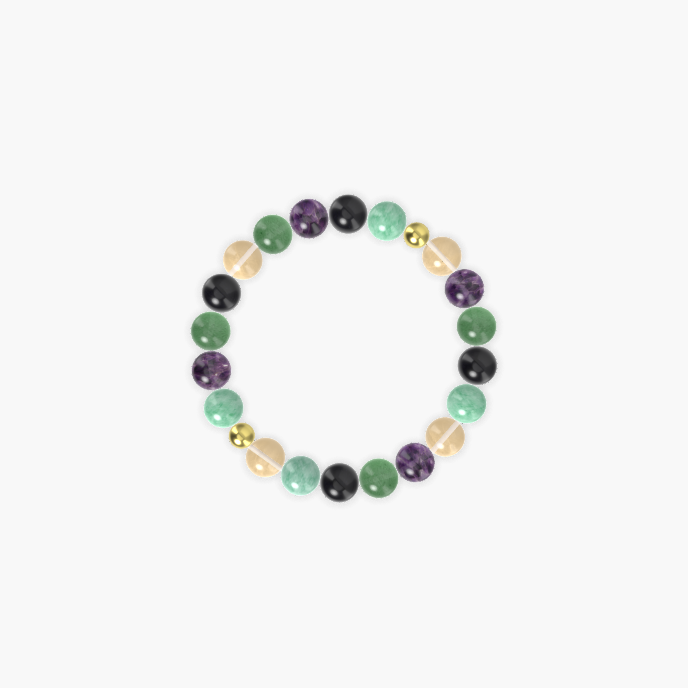 Citrine, Green Jade, Black Obsidian and more Gemstone Bracelet