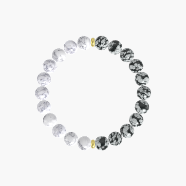 Snowflake Obsidian and Howlite Bracelet
