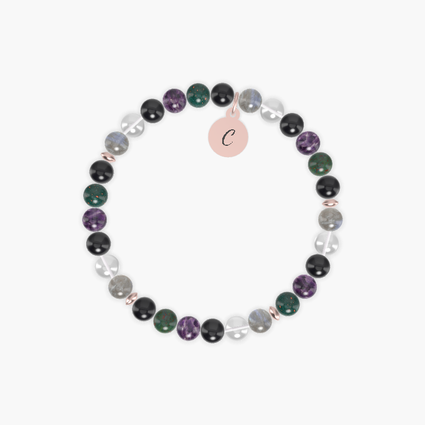Black Tourmaline, Clear Quartz, Labradorite and more Gemstone Bracelet