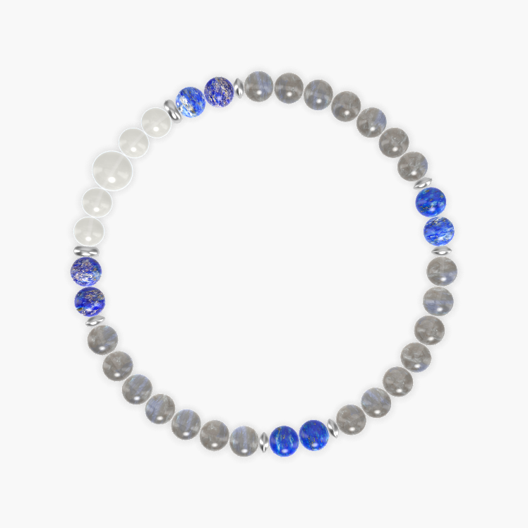 Labradorite, Lapis Lazuli and Moonstone Bracelet