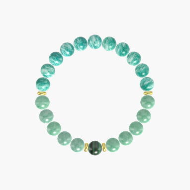 Amazonite, Green Jade and Malachite Bracelet