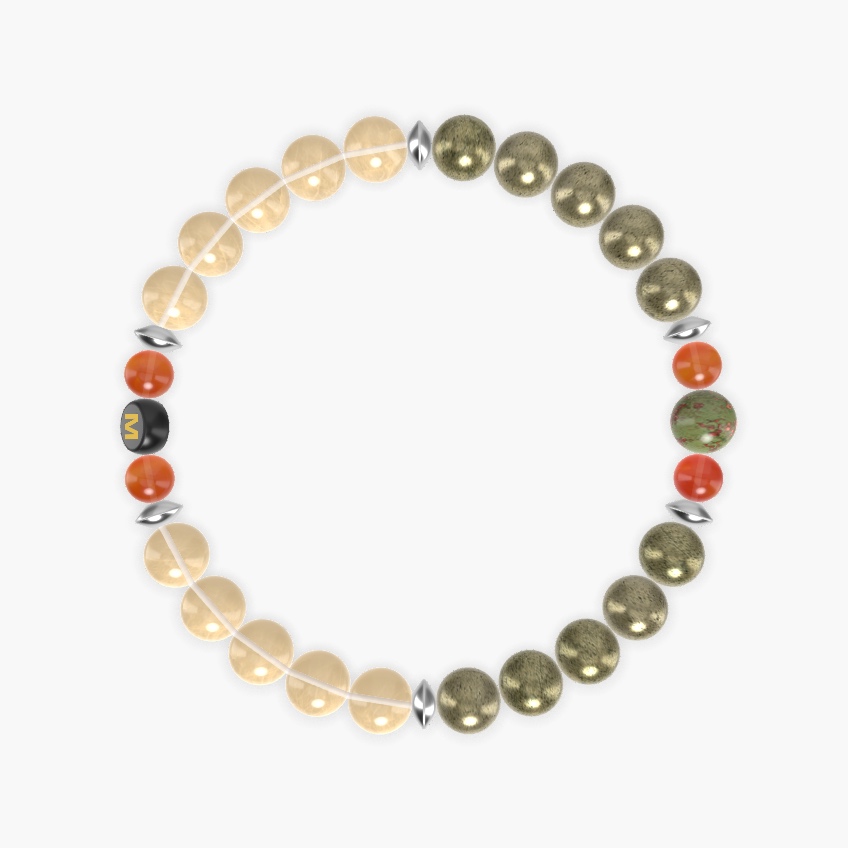 Pyrite, Citrine, Carnelian and more Gemstone Bracelet